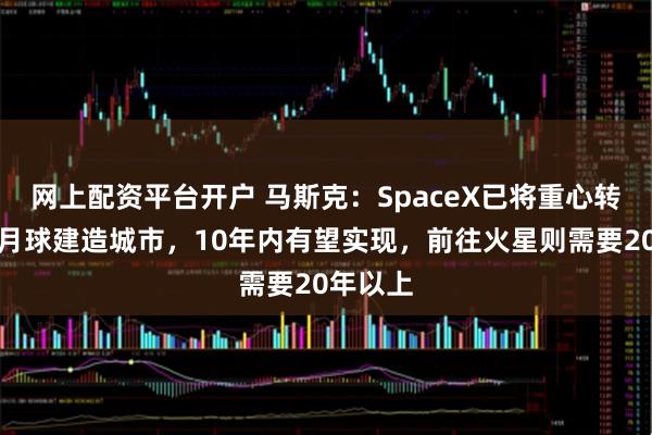 网上配资平台开户 马斯克：SpaceX已将重心转移至在月球建造城市，10年内有望实现，前往火星则需要20年以上
